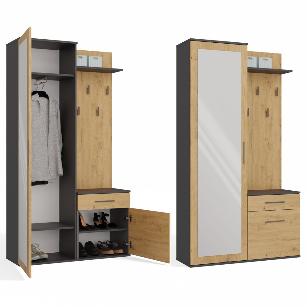 Garderobe DUO ANTHRAZIT ARTISAN