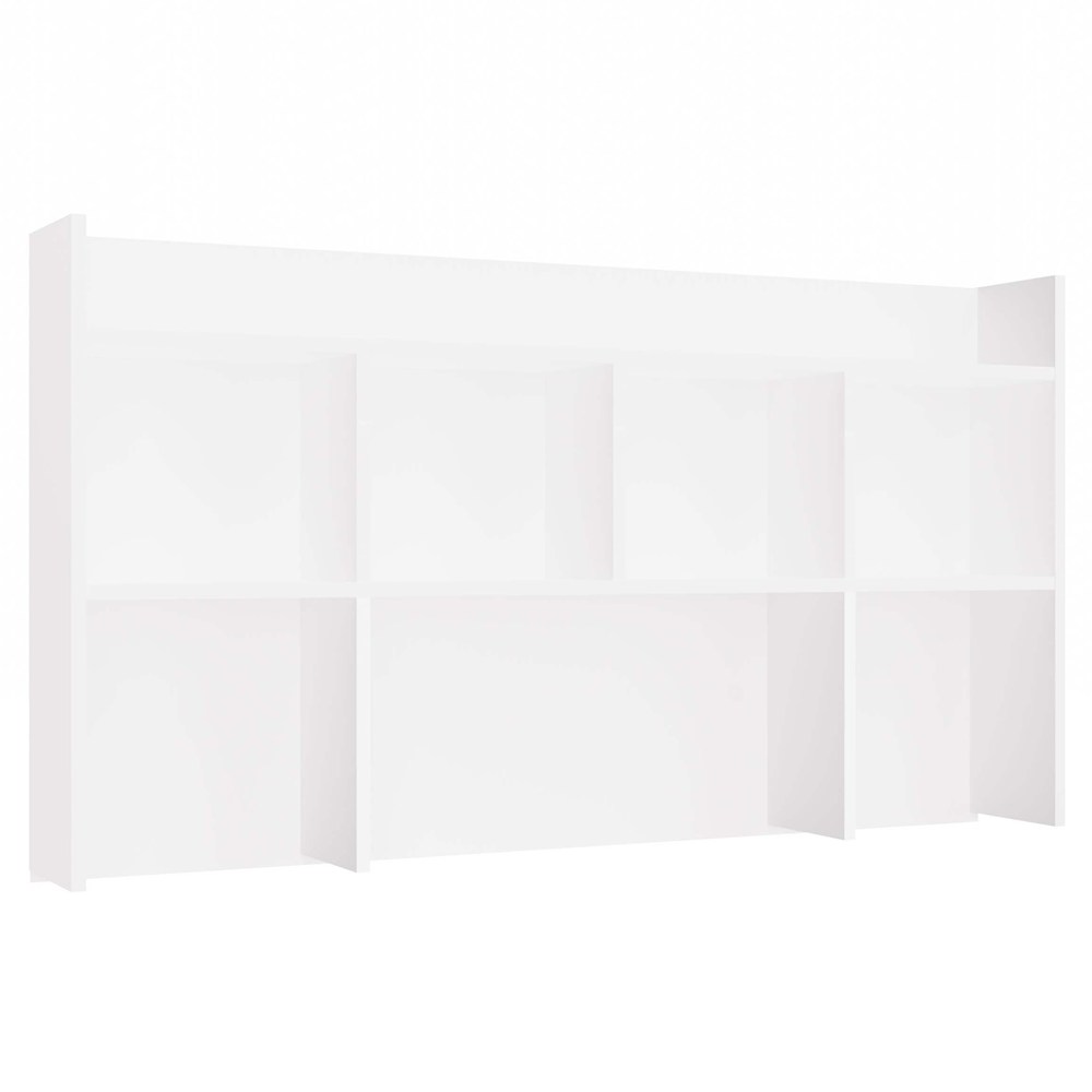 Aufsatz für Schreibtisch 130 cm WEISS Regal für Bücher Dokumente
