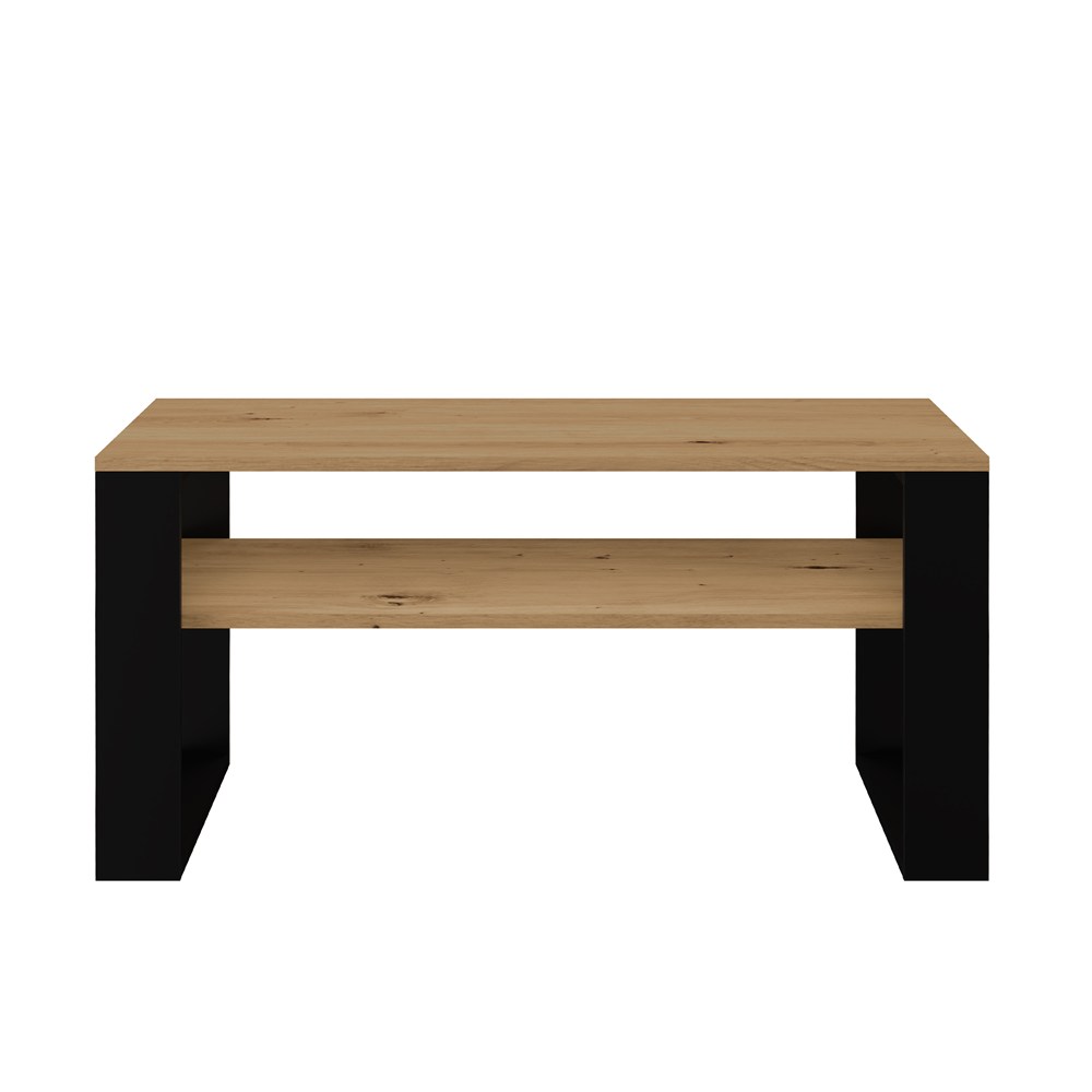 Raumhirsch Table basse 90x50x58 cm Avec rangement chêne Artisan / noir – détail 1