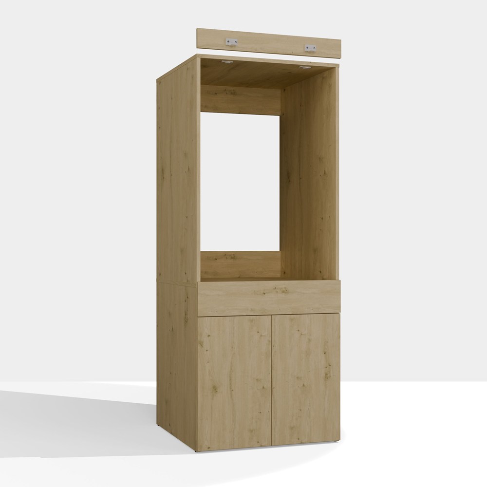 Badezimmerschrank für Waschmaschine oder Trockner POLA TWIN 1S Schublade EICHE ARTISAN