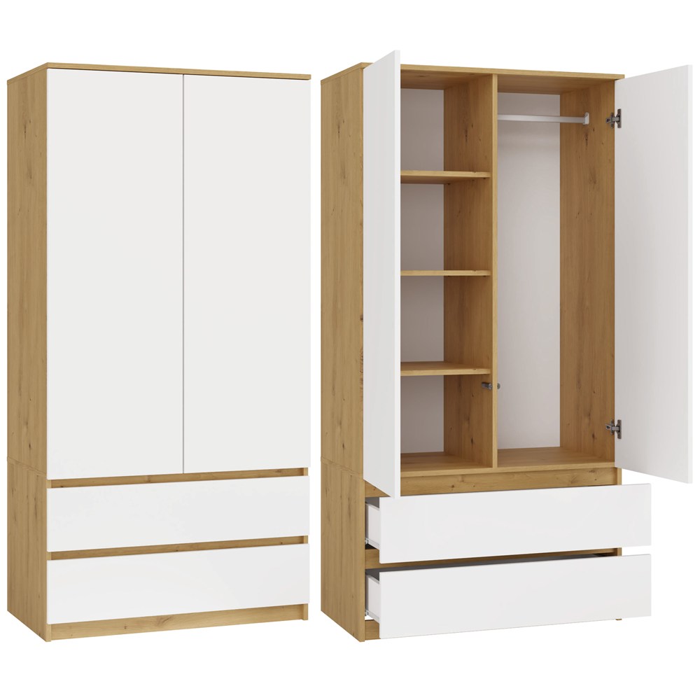 Schrank Malwa SS-90 EICHE ARTISAN WEISS