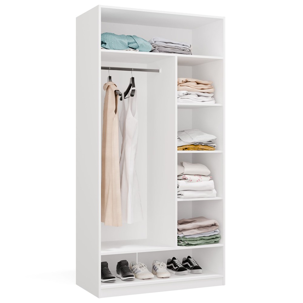Garderobe Schrank OPENO 1W6P WEISS Modulares Regal mit Kleiderstange Regale Schlafzimmer
