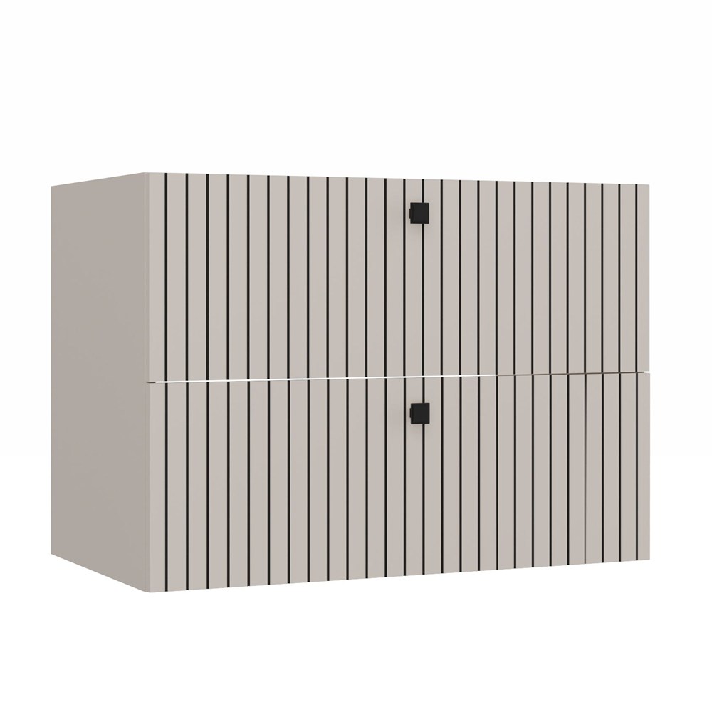 UNTERBAUSCHRANK TIGO 80 2S KASCHMIR 2 SCHUBLADEN GERILLTE FRONT HÄNGEND