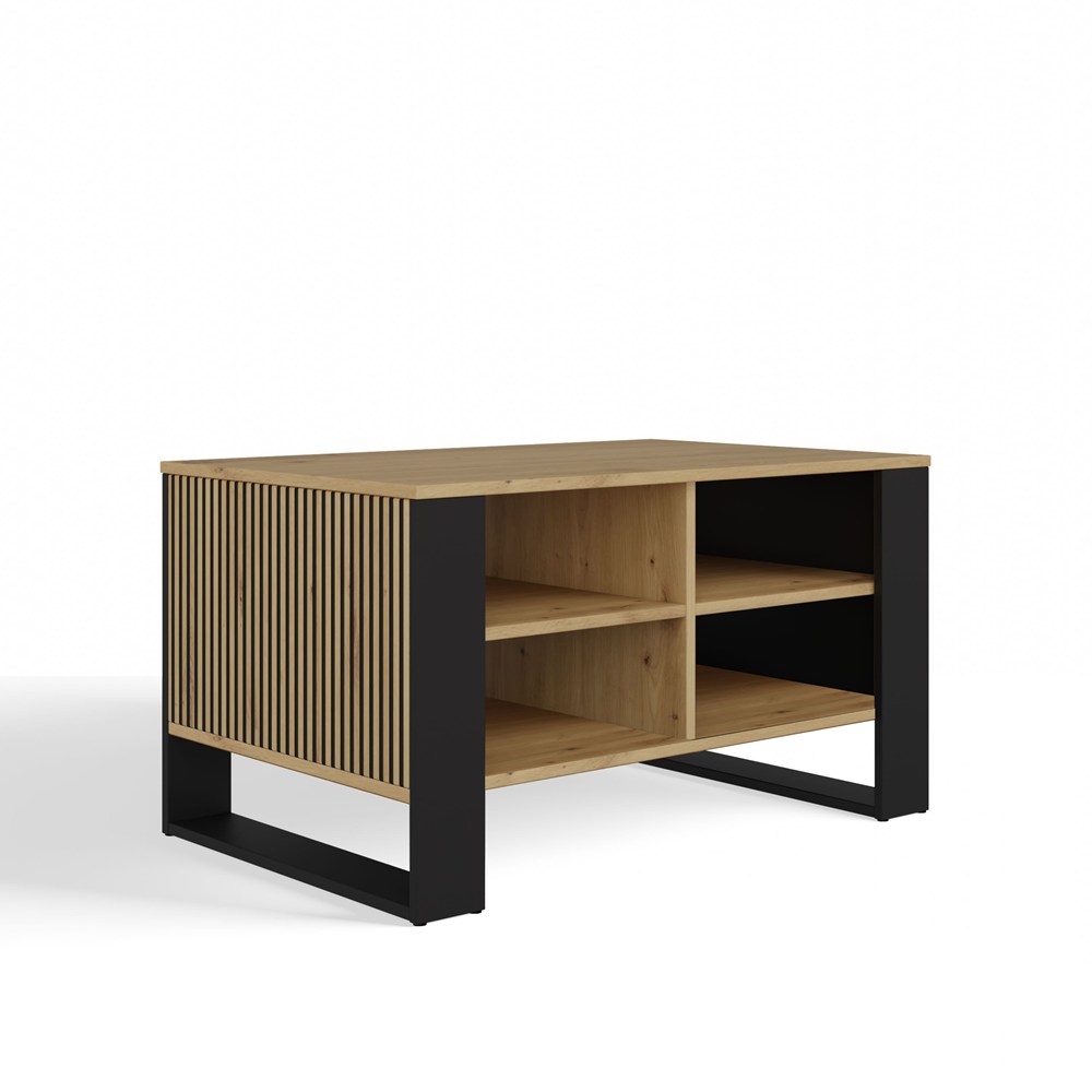 Couchtisch Modern 4P SLIM EICHE ARTISAN SCHWARZ