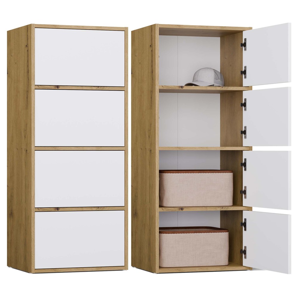 Kommode ALMA Front WEIß Korpus EICHE ARTISAN