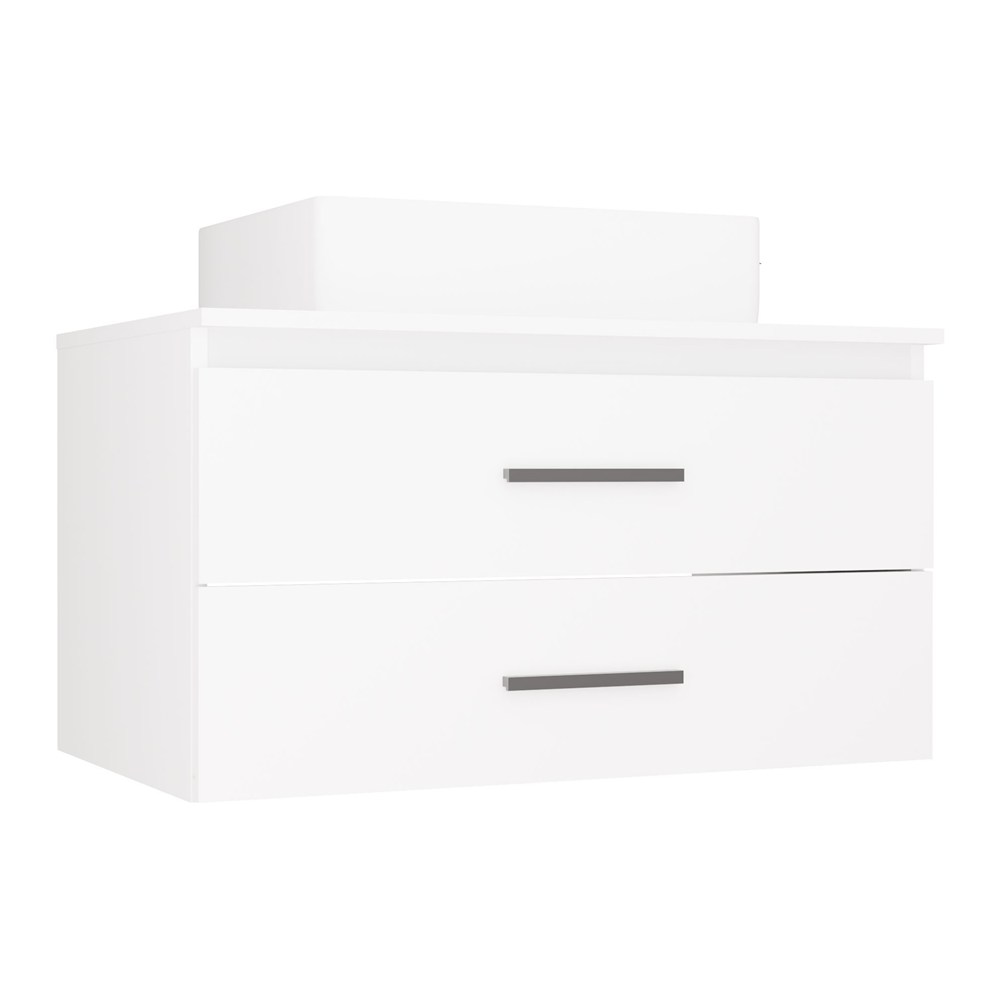 Waschbeckenunterschrank NEL 80 Badezimmer WEIß Hängend 2 Schubladen 80x50x58,5 cm