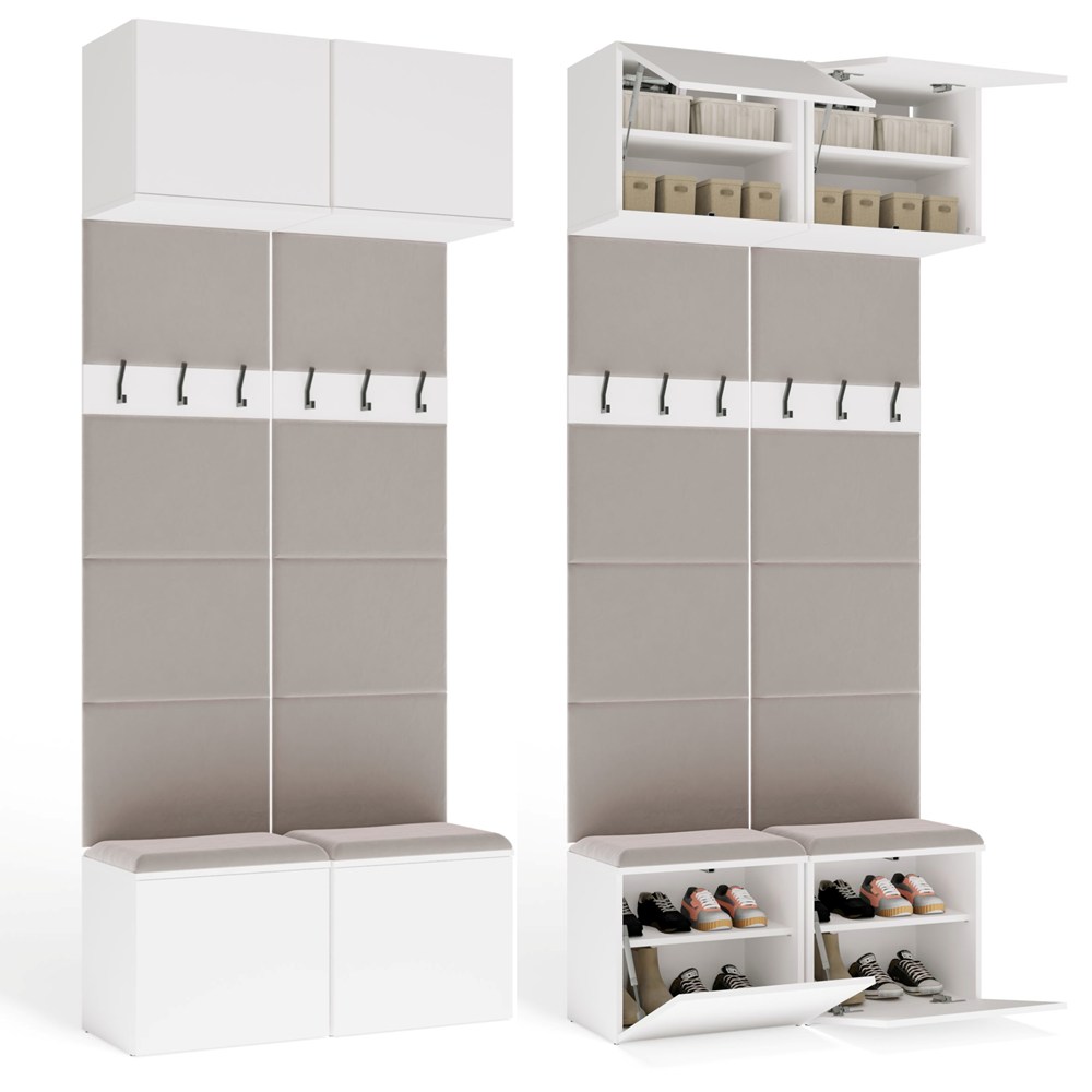 Doppelkleiderhaken HAGA II 2W Garderobe Für Die Diele WEISS