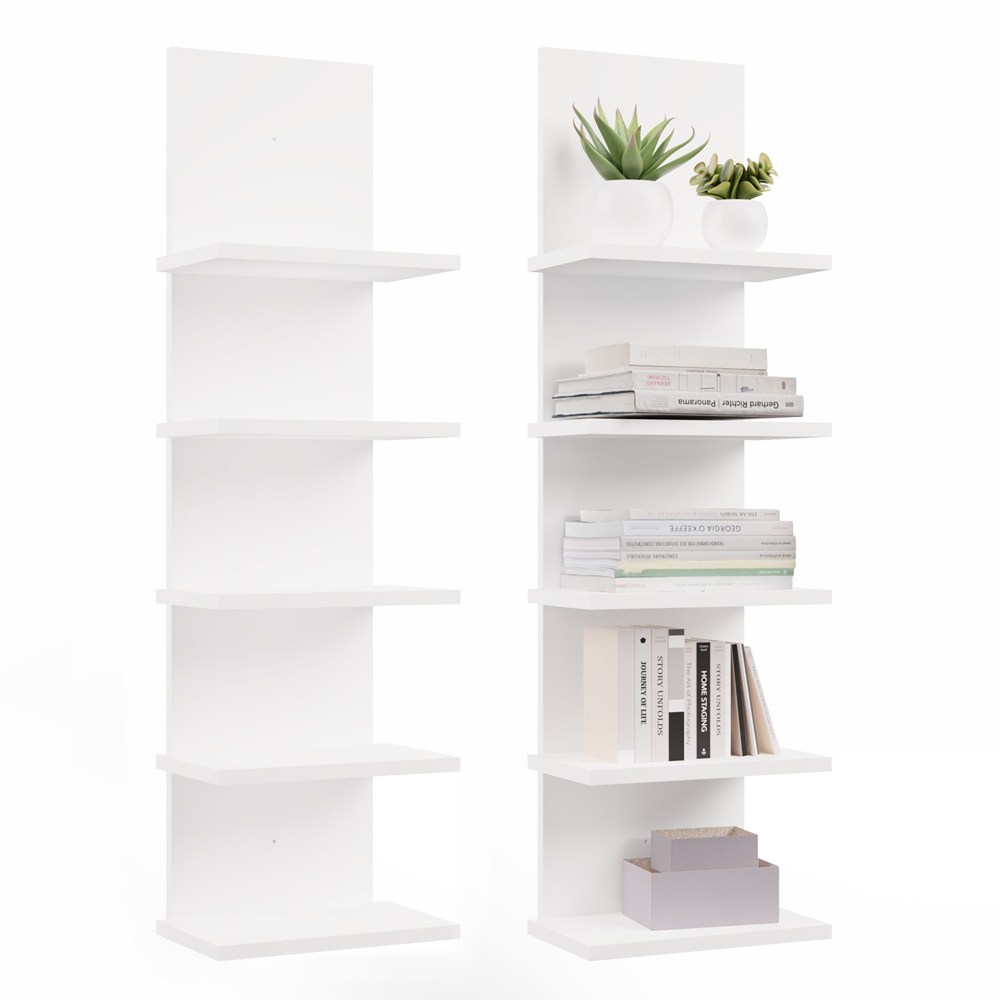 Hängeregal R5P 5 Regalböden Für Bücher Büro Wohnzimmer Kinderzimmer WEISS