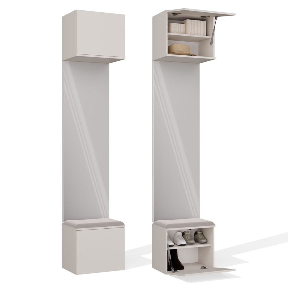 Garderobe HAGA 1L Flurschrank Korridor KASCHMIR BEIGE 238x50x35 cm