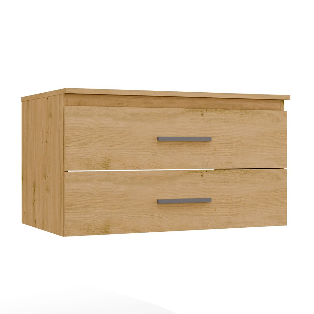 Hängender Badezimmerschrank NEL 80 mit 2 Schubladen EICHE ARTISAN