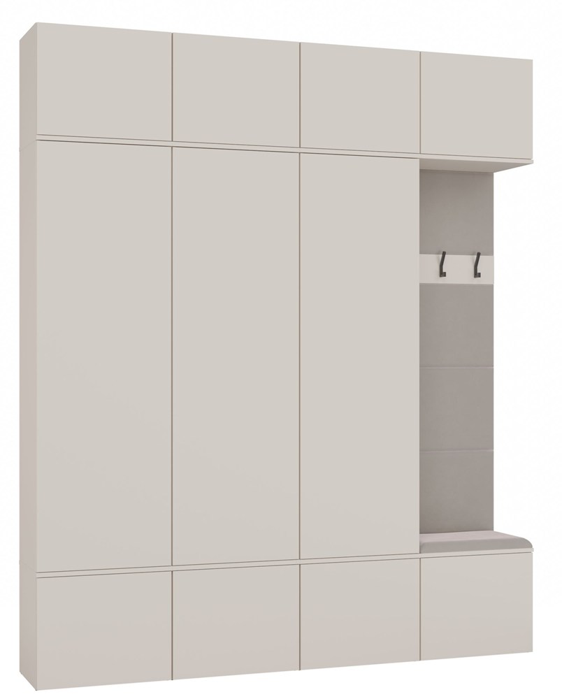 Garderobe HAGA IV 3Sz1W KASCHMIR BEIGE 3x Schrank + Kleiderhaken