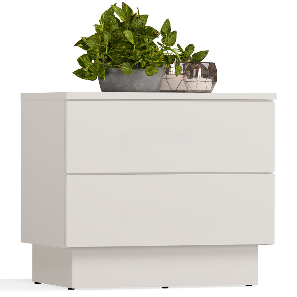 Nachttisch AMBER 2S Nachttisch 2 Schubladen Für Schlafzimmer KASCHMIR Beige