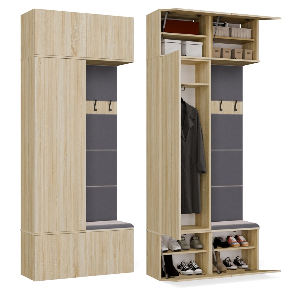 Garderobe Schrank + Garderobenhaken HAGA II/1Sz1W EICHE SONOMA