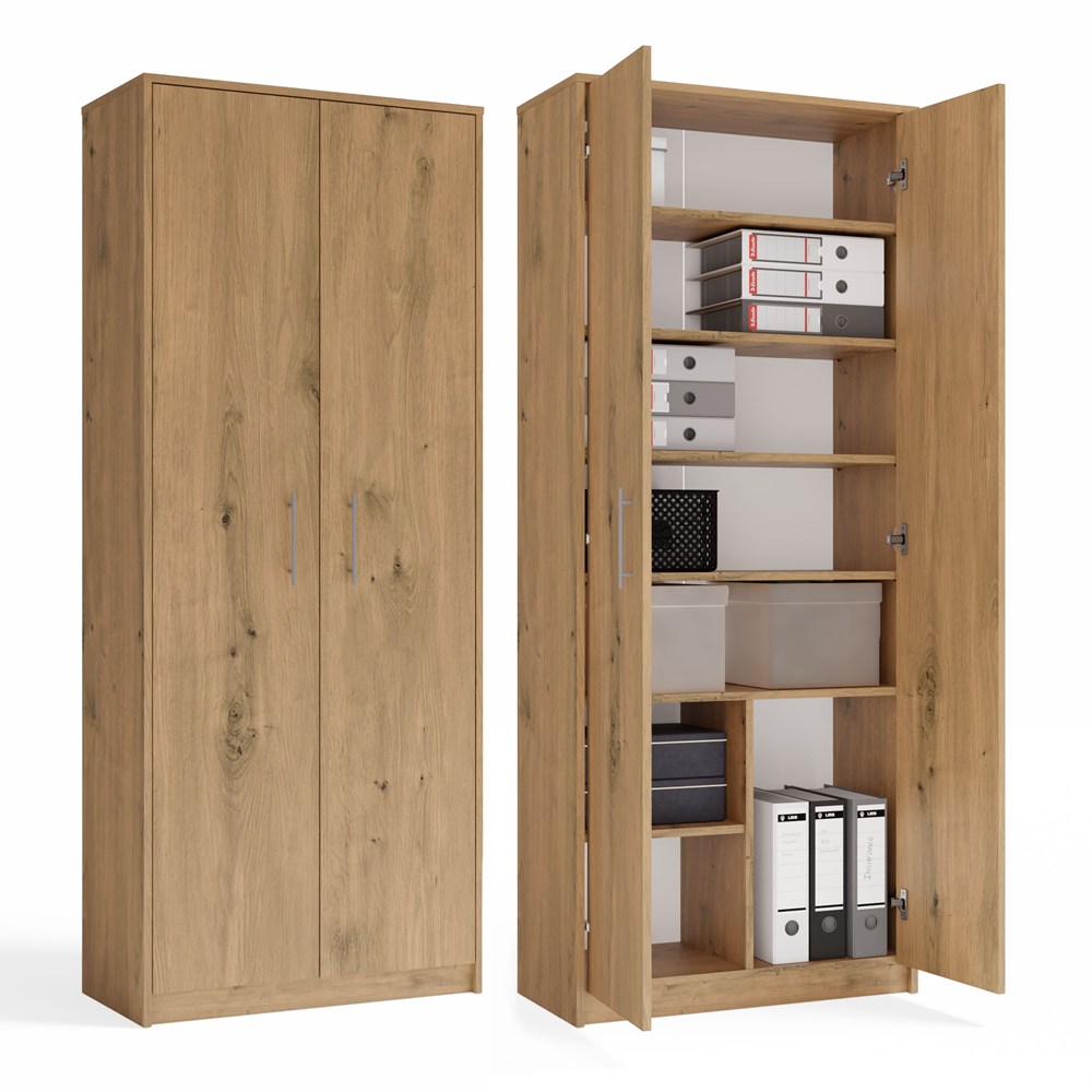 Bücherschrank OLIV 2D 2 Türen Für Büro Für Arbeitszimmer Wohnzimmer DĄB ARTISAN