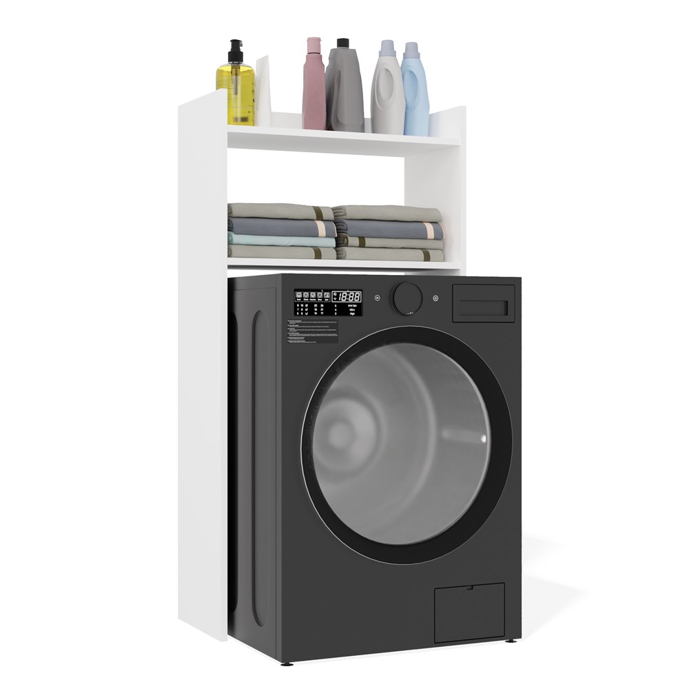 Badezimmerschrank NINA NP WEISS Für Waschmaschine Regal Säule 2 Regalböden