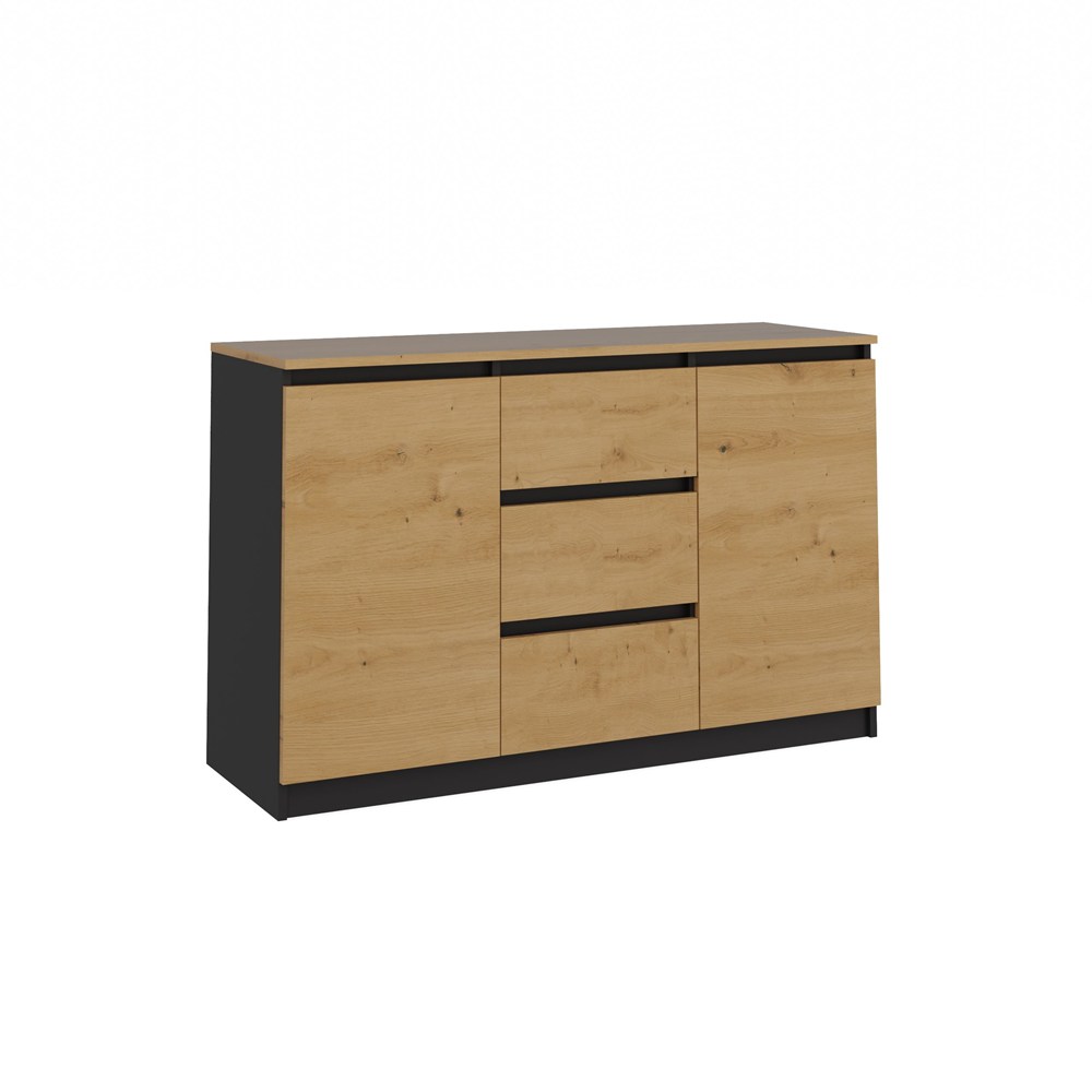 Kommode Malwa 2D3S/BA ANTHRAZIT DĄB ARTISAN