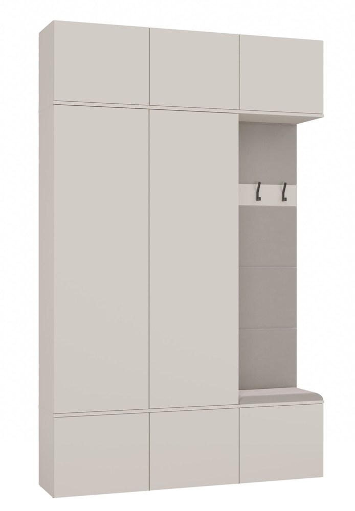 Garderobe HAGA III 2Sz1W KASZMIR BEIGE 2x Schrank + Garderobenhaken