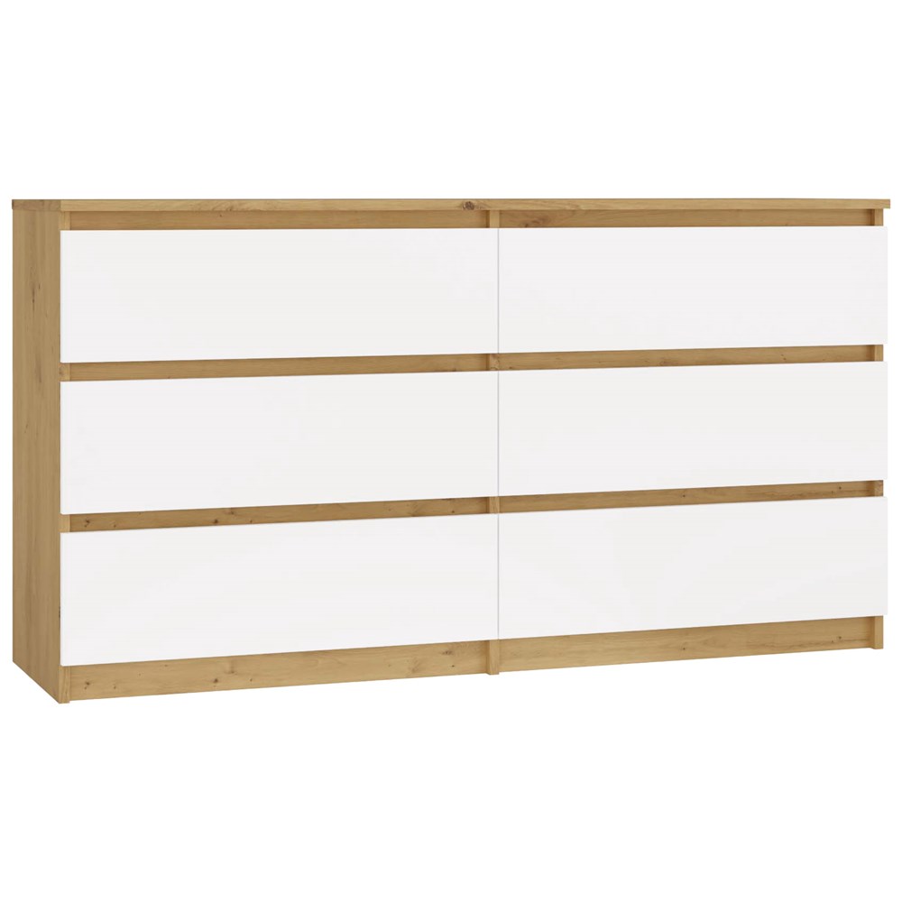 Malwa M6 140 Chest of Drawers Oak ARTISAN WHITE - Picture 1 of 11