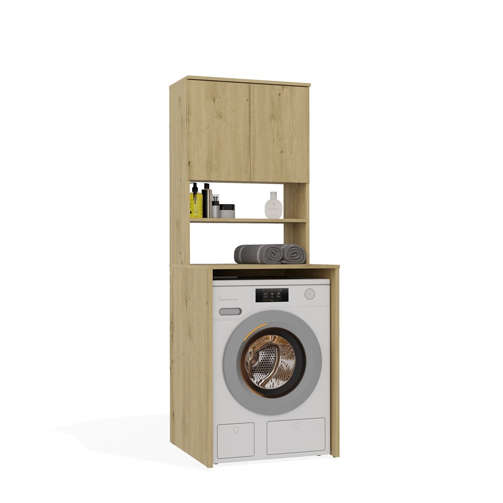 Badezimmerschrank POLA MULTI Über der Waschmaschine Säule Regal EICHE ARTISAN