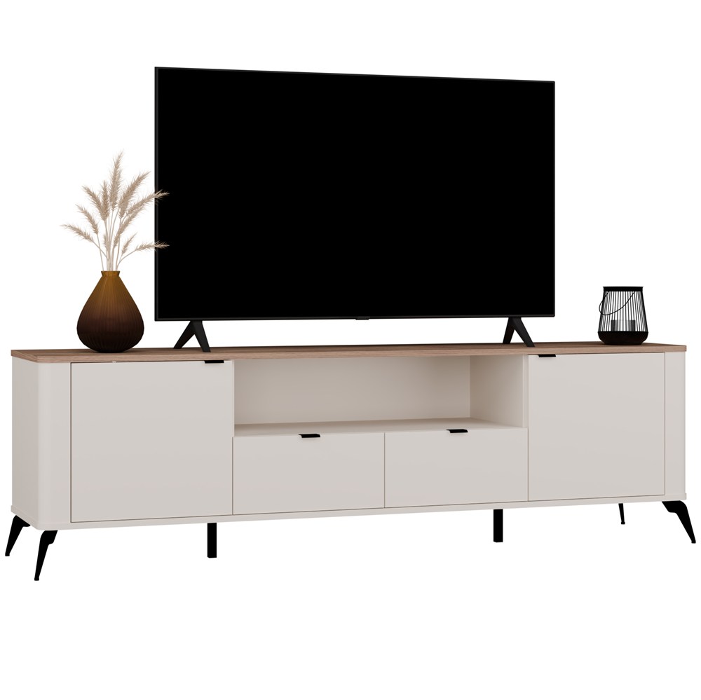 TV-Schrank CORDOBA 2D2S Kaschmir Beige Eiche Castello TV-Schrank 2 Schubladen