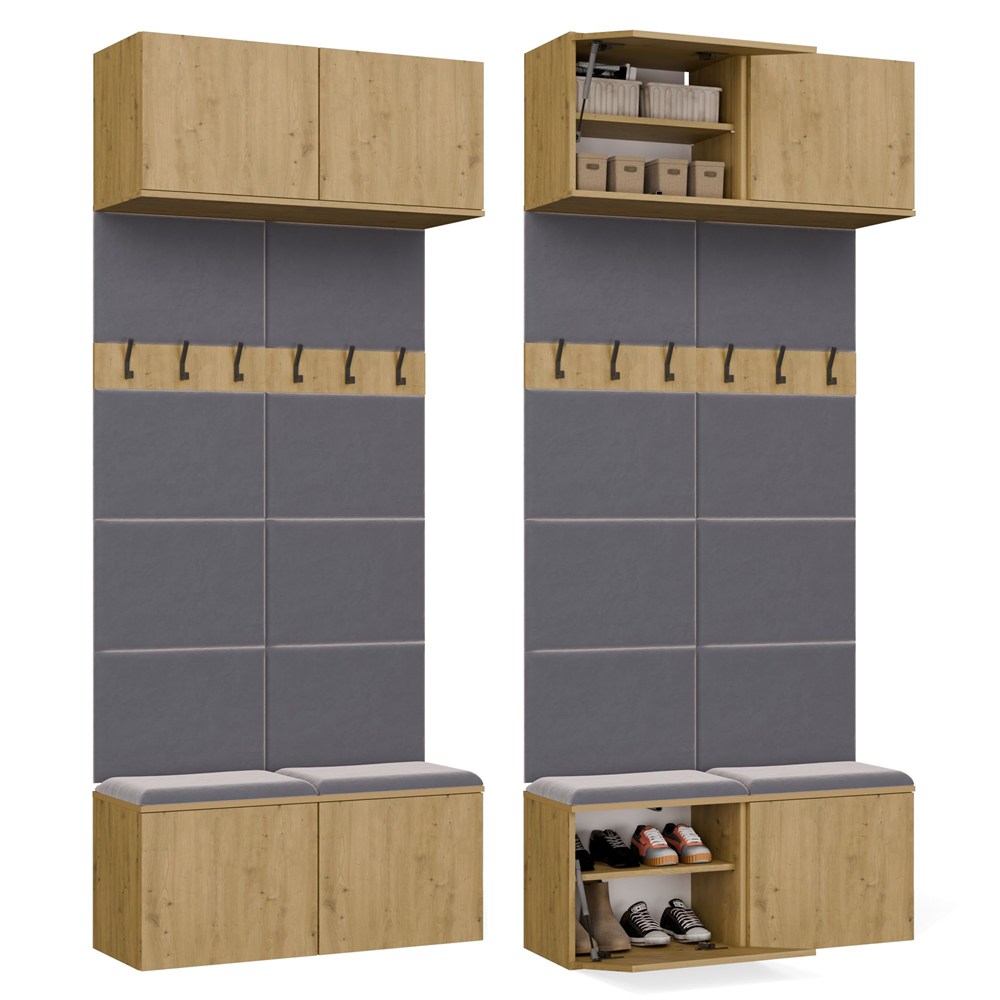 Garderobe Doppelter Kleiderhaken HAGA II/2W EICHE ARTISAN