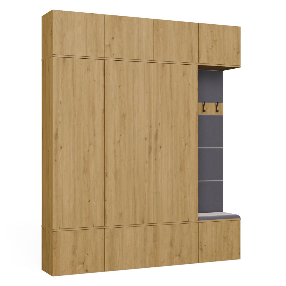Garderobe HAGA IV/3Sz1W EICHE ARTISAN 3x Schrank + Garderobe