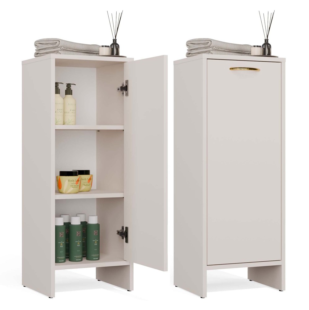 Badezimmerschrank NINA 1D KASCHMIR 1 Tür Regal Schrank 3 Regalböden Für Badezimmer