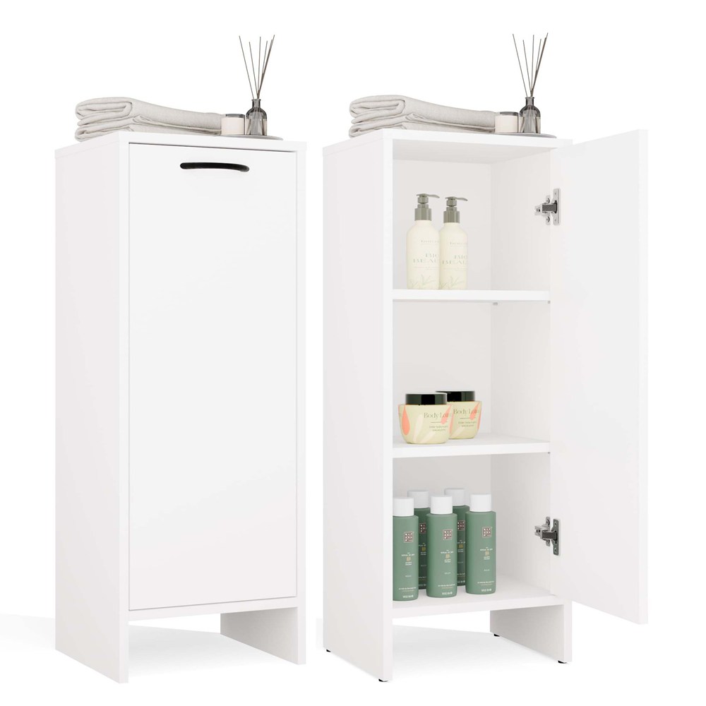 Badezimmerschrank NINA 1D WEISS 1 Tür Regal Schrank 3 Ablagen Für Badezimmer