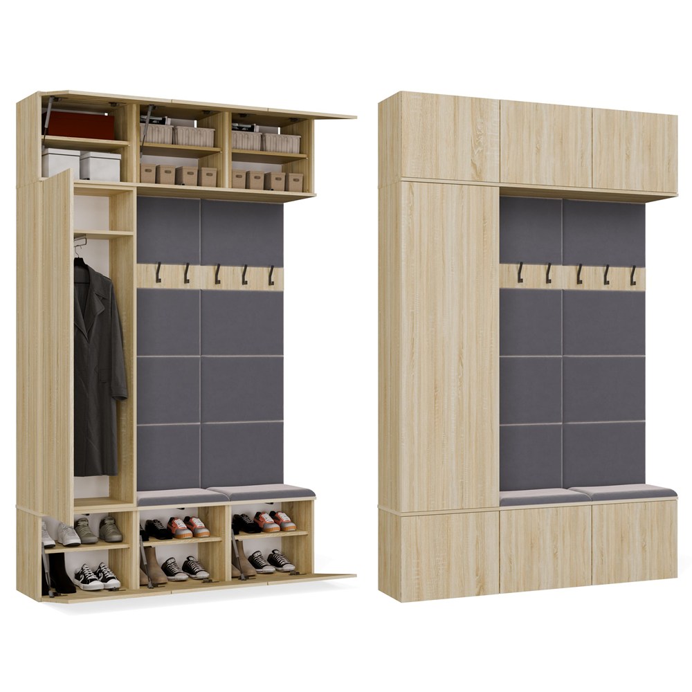 Garderobe HAGA III/1Sz2W EICHE SONOMA + 2x Kleiderhaken