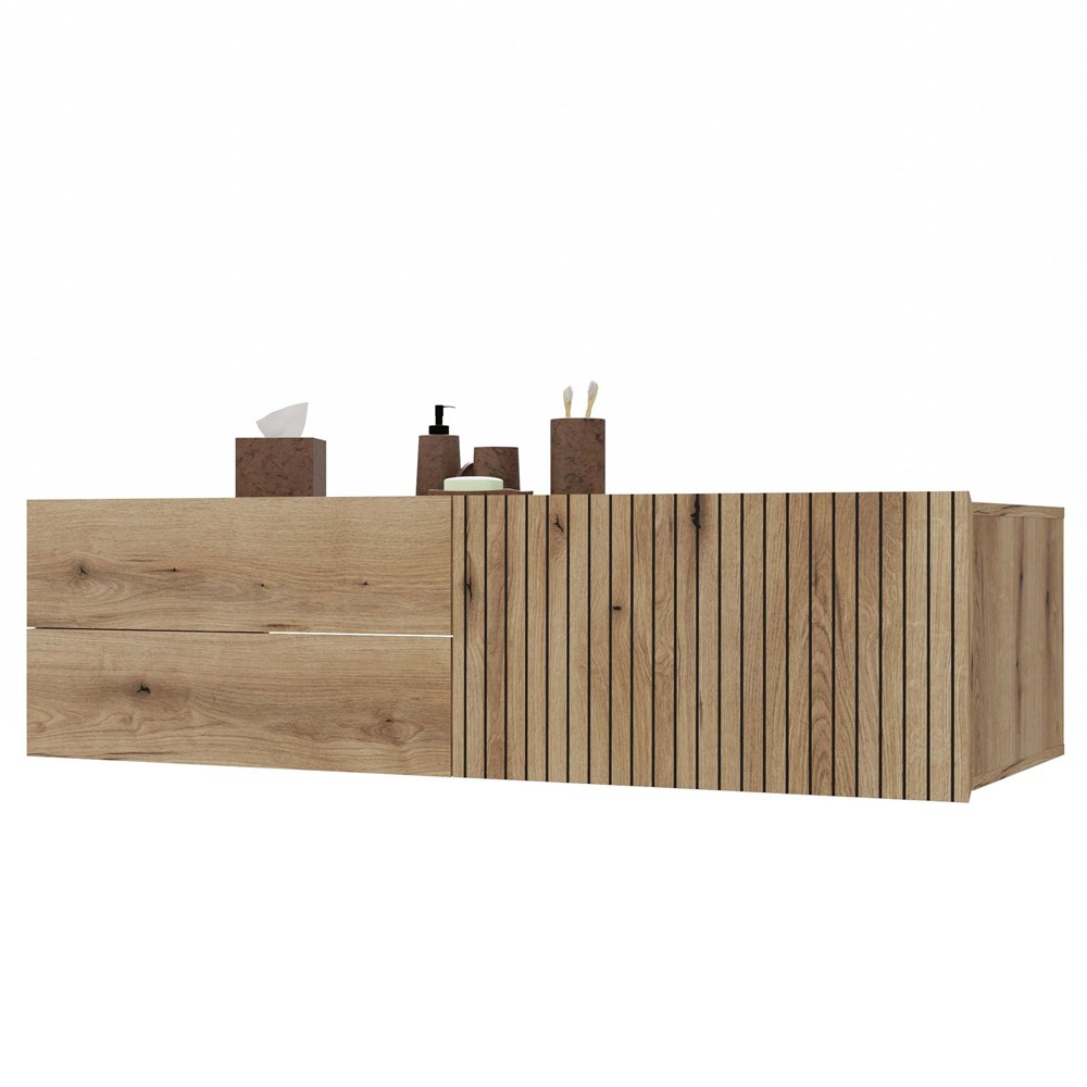 UNTERBAUSCHRANK TIGO 1D2S EICHE EVOKE 140 CM 2 SCHUBLADEN GERILLTE FRONT HÄNGEND