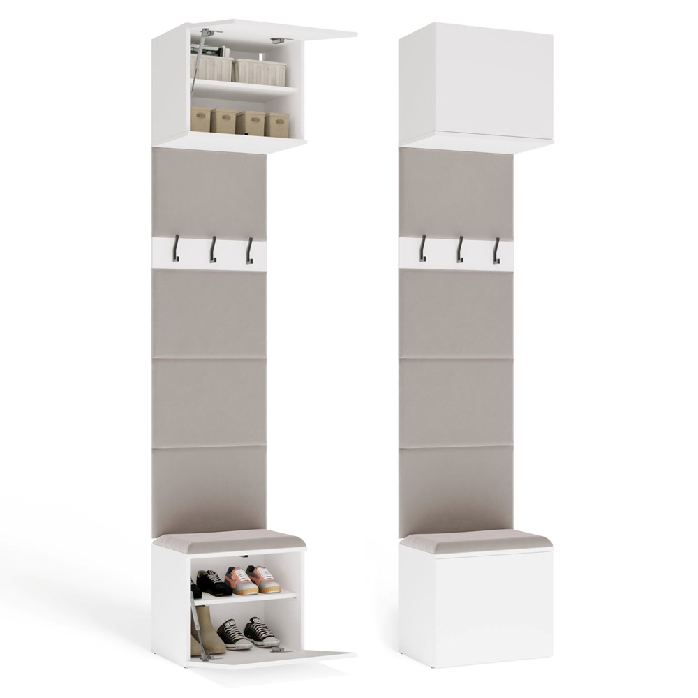 GARDEROBE HAGA 1W Schrank für Flur Korridor WEISS 238x50x35 cm