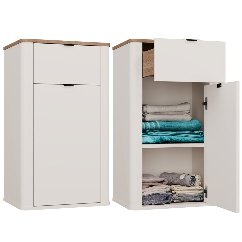 Badezimmerschrank CORDOBA 1D1S KASCHMIR EICHE CASTELLO Hängend mit Schublade