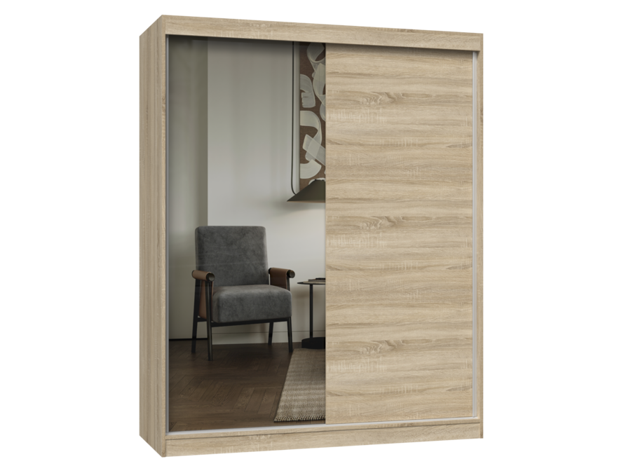 Schrank IGA 160 A/B SONOMA 1 x Spiegel für Schlafzimmer Flur