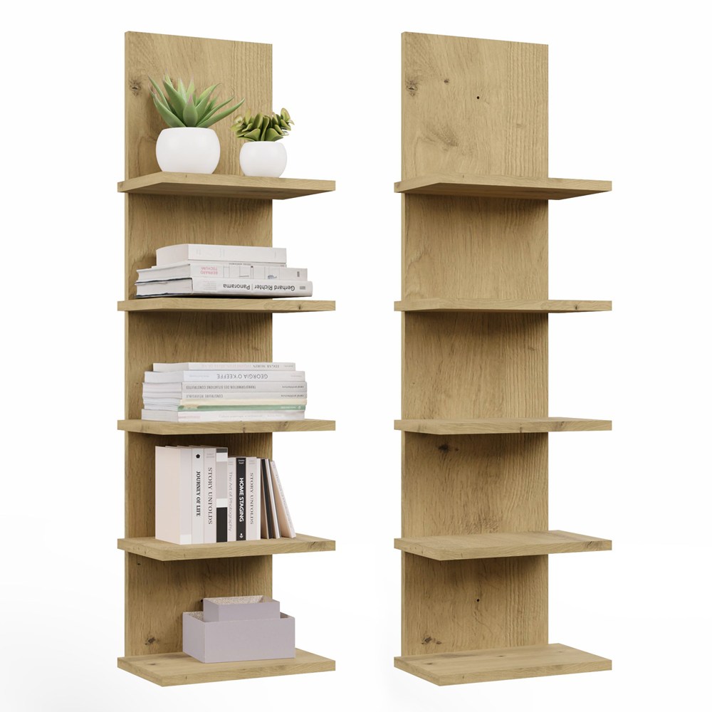 Hängeregal R5P mit 5 Regalböden für Bücher Büro Wohnzimmer Kinderzimmer EICHE ARTISAN