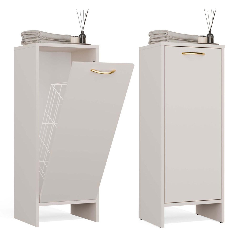 Badezimmerschrank NINA 1K KASCHMIR 1 Wäschekorb Regal Säule Für Badezimmer
