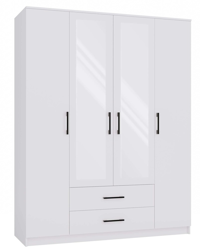 Schrank ROMANA 160 mit Spiegel WEISS