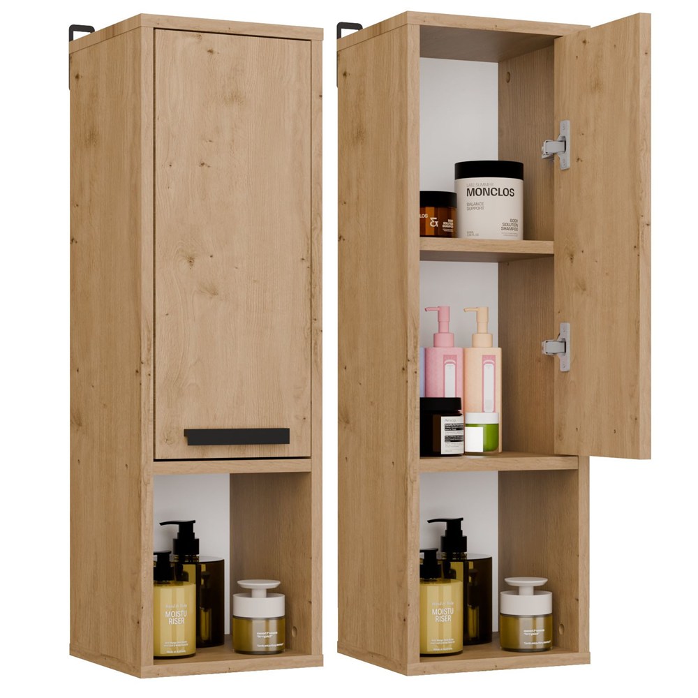 Hängeschrank Bad MEXY W1D Säule 1 Tür 3 Regale DĄB ARTISAN
