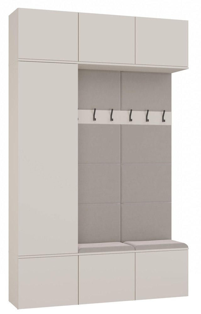 Garderobe HAGA III 1Sz2W KASZMIR BEIGE Schrank + 2x Garderobenhaken
