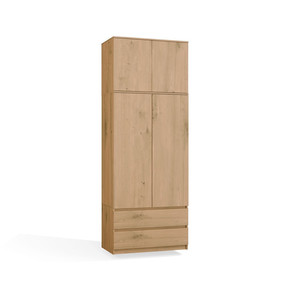 Schrank Malwa SS-90 mit Aufsatz EICHE ARTISAN Für Garderobe Zimmer
