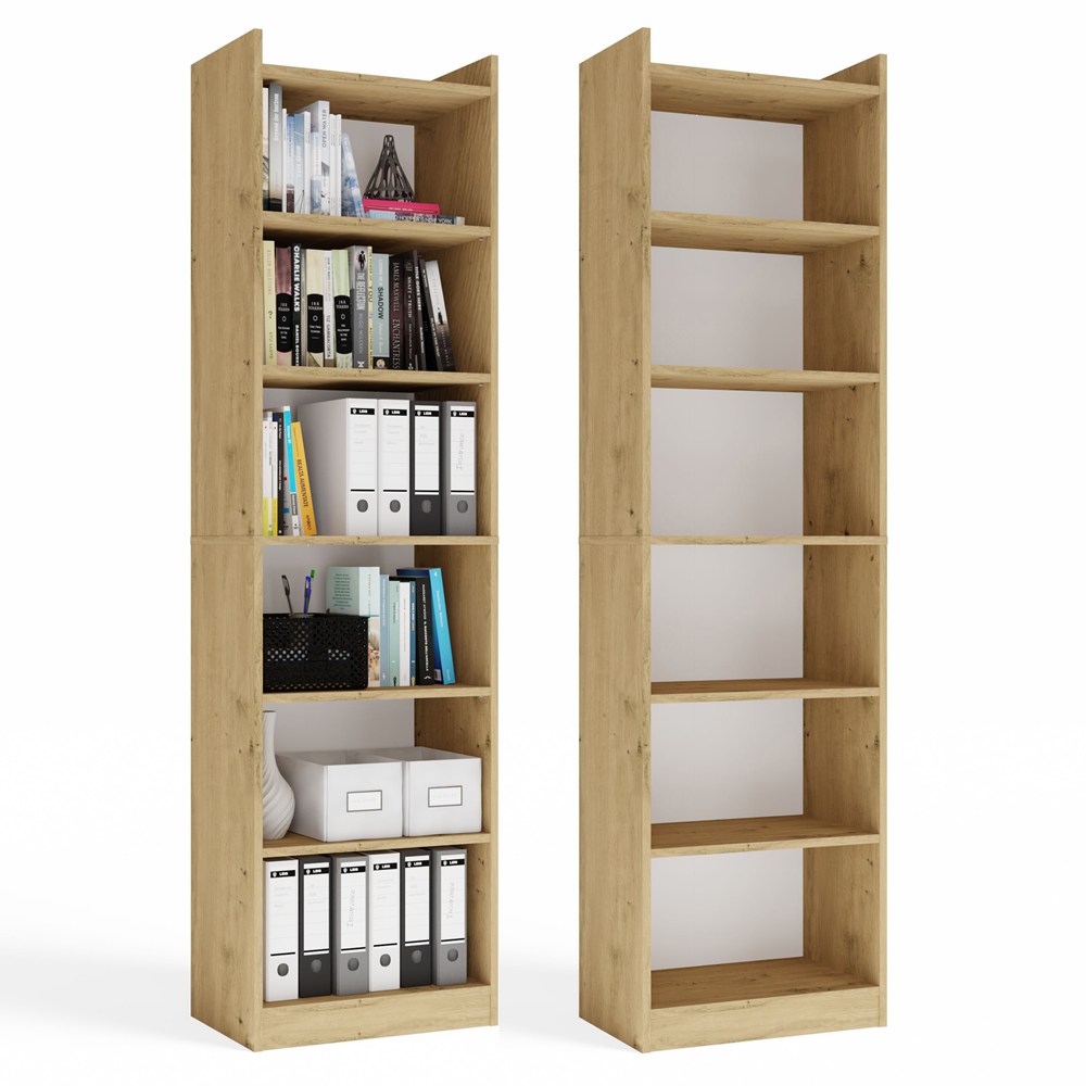 REGAL RIMINI Schrank 50 cm 7 Regalböden für Bücher Ordner fürs Büro DĄB ARTISAN